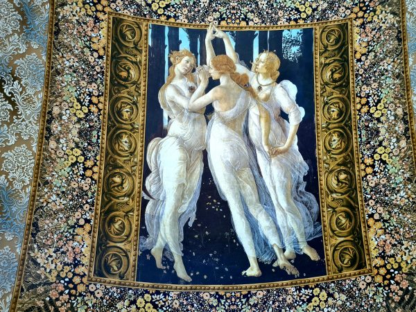 Sandro Botticelli "Three Graces" silk crepe fabric