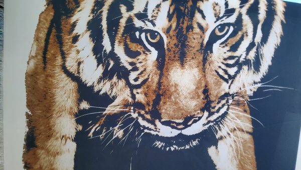 Italian viscose polyester with tigers print