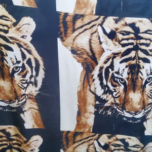 Italian viscose polyester with tigers print