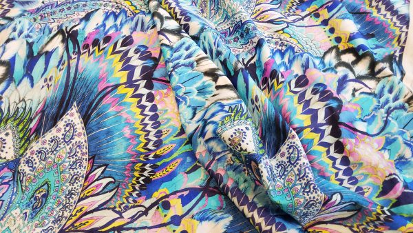 Viscose stretch colourful design Fabric