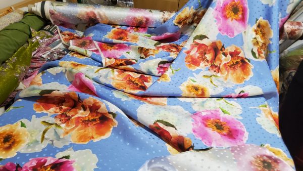 Oscar De La Renta silk fabric with floral design