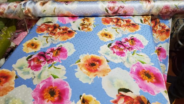 Oscar De La Renta silk fabric with floral design