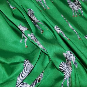 Designer Silk twill zebra design