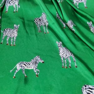 Designer Silk twill zebra design