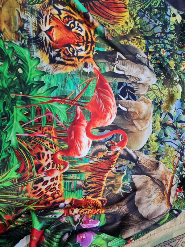 Italian Silk Fabric jungle print