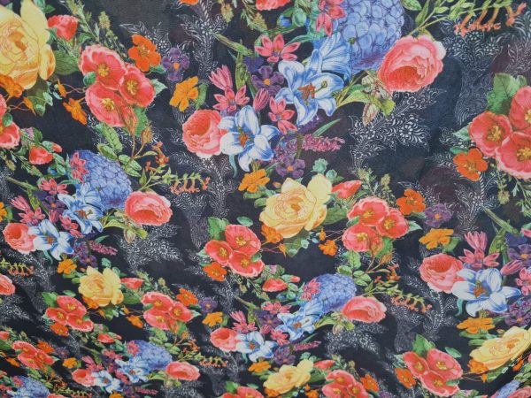 Italian chiffon floral pattern