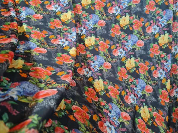Italian chiffon floral pattern