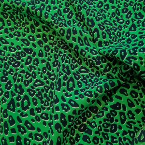 Italian viscose polyester leopard print fabric