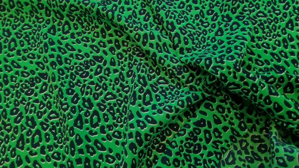 Italian viscose polyester leopard print fabric