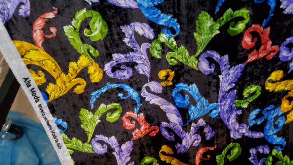 Versace Atelier very colourful print fabric velvet