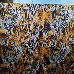 Versace Atelier Tiger and zebras print fabric Silk devore