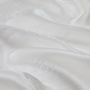 French Designer Silk Fabric in pure silk,colour white