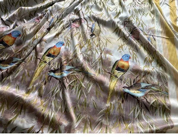 Zimmermann silk fabric with parrots
