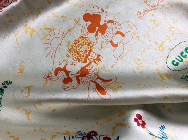 Gucci Mickley mouse silk fabric