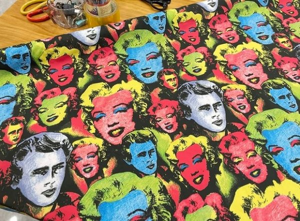 Versace cotton poplin fabric with Marilyn Monroe pattern