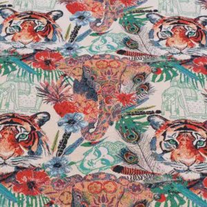 Gucci jacquard tapestry fabric with tigers
