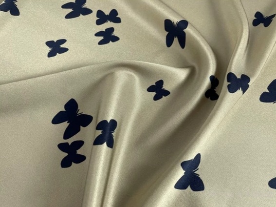 Italian Designer Silk Fabric with butterflies