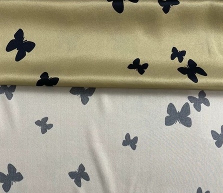 Italian Designer Silk Fabric with butterflies