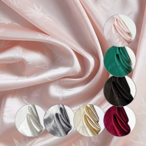 Italian Silk satin with foliage jacquard pattern