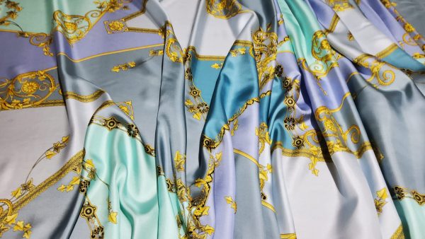 VERSACE SILK TWILL IN SOFT PASTEL COLOURS