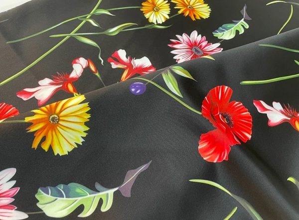 Oscar De La Renta silk and cotton fabric with flowers