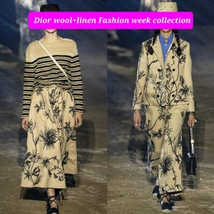 Fashion week Dior woolen linen Jacquard Fabric