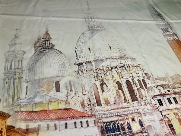 Italian Cotton Fabric Alta Moda with View of Venice